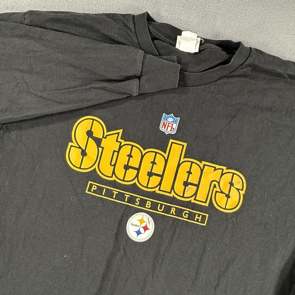 Vintage Pittsburgh Steelers Long Sleeve XL T-Shirt NFL Black Lee Sport